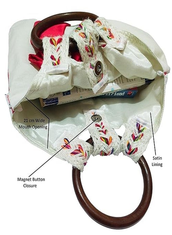 ATHZ semi formal high fashion ladies handbag Plain | Fabric | Cotton | - Image 2